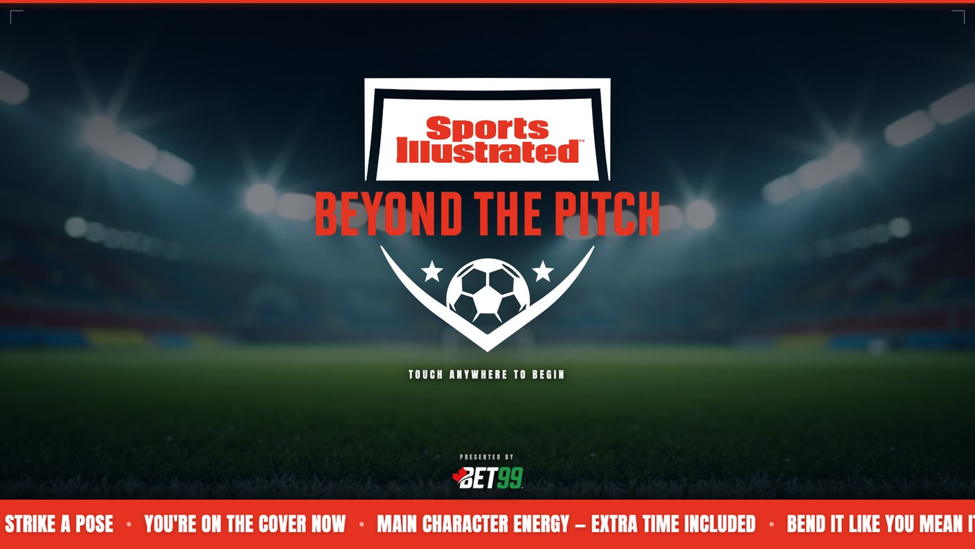 The Mirra booth screen branded for Sports Illustrated: Beyond The Pitch, presented by BET99