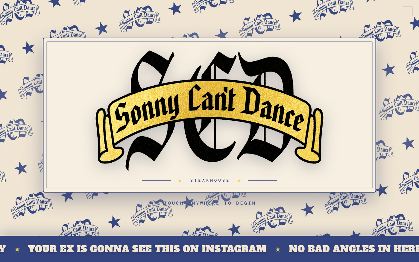 The Mirra welcome screen customised for Sonny Can't Dance